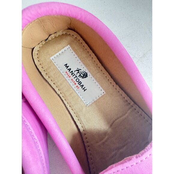 Manitobah Kayak Moccasin Pink Beaded Leather w Bow Detail 6 - Picture 4 of 9